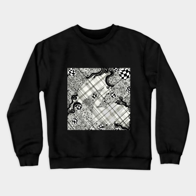 Black and White Depth Crewneck Sweatshirt by KaySandra3